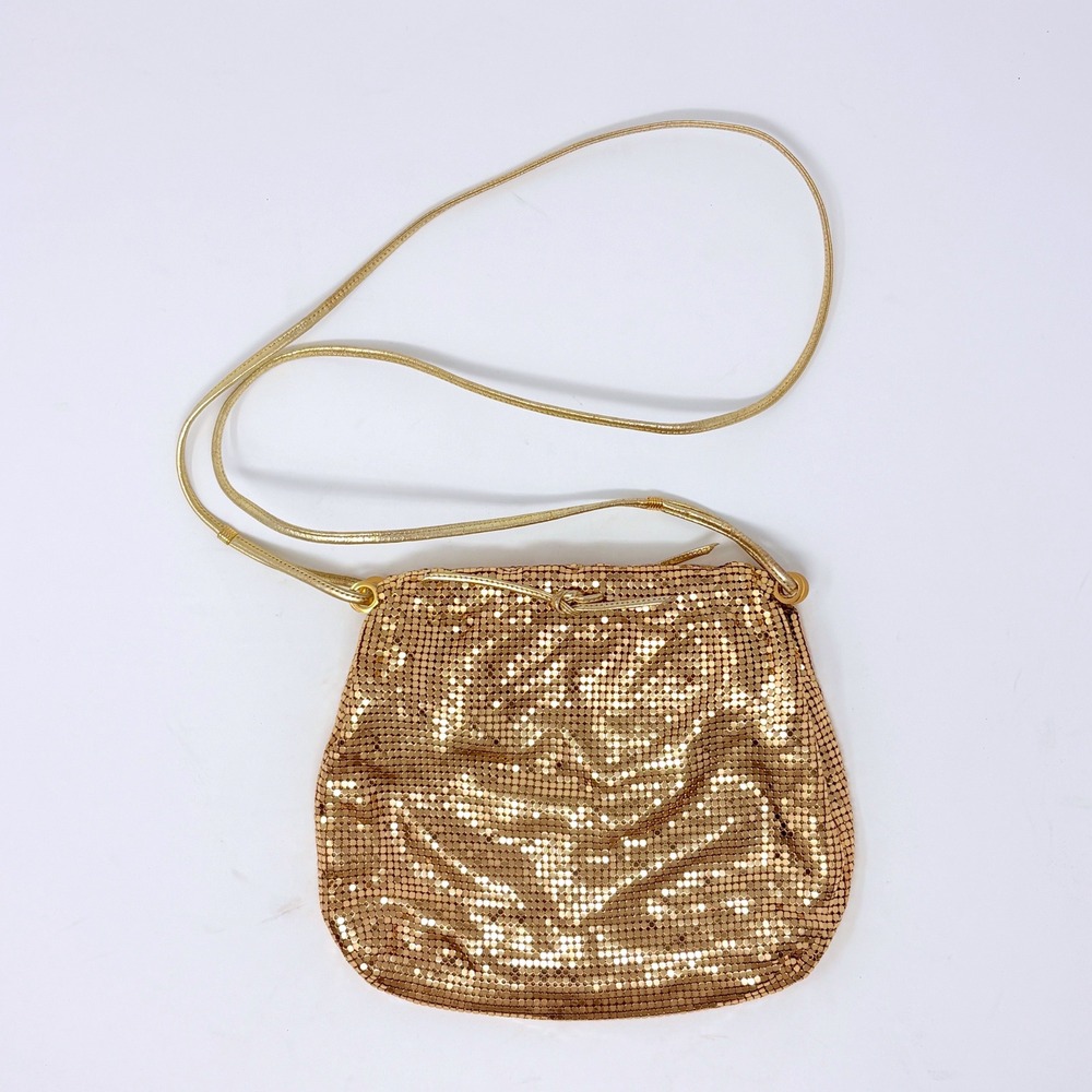 Whiting & Davis Gold Mesh Crossbody Bag